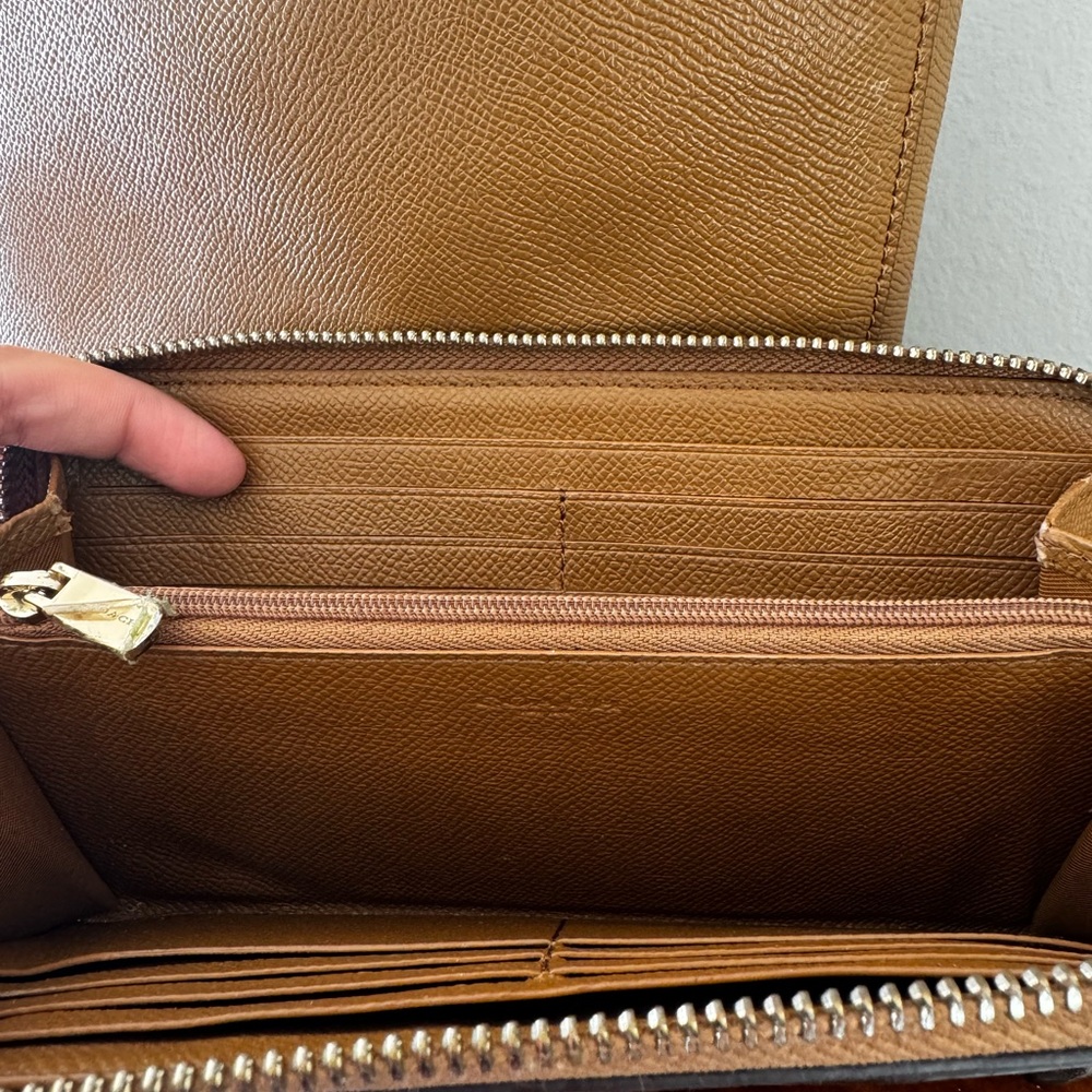 Coach Brown Leather Tote and Wallet Set - Picture 5 of 6